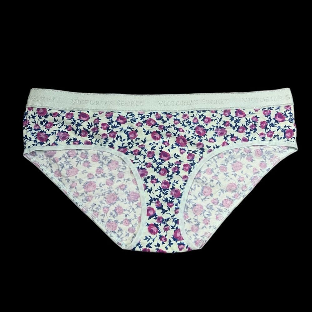 Victorias Secret cotton hiphugger panty logo on elastic waistband multicolor XL